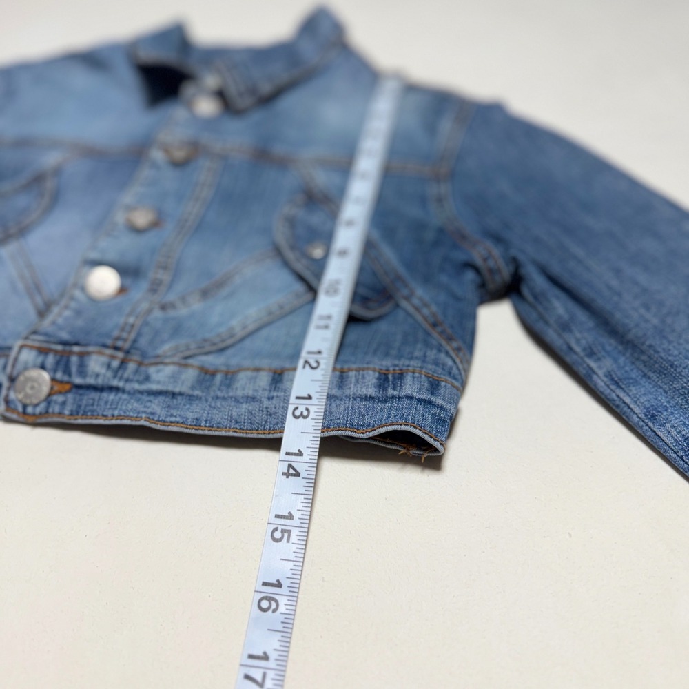 Nine Planet Womens Cropped Denim Jacket Blue Medium Wash Y2K Style Size M - Picture 5 of 7